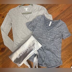 Athleta soft v-neck bundle NWOT